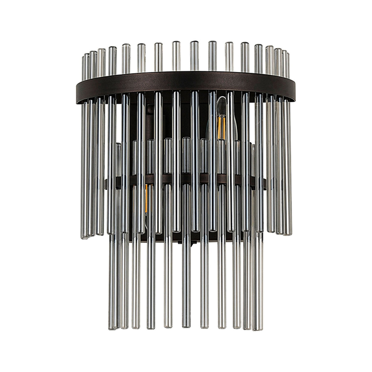 Charleton Wall Light in Brown Oxide with Smoked Glass Rods