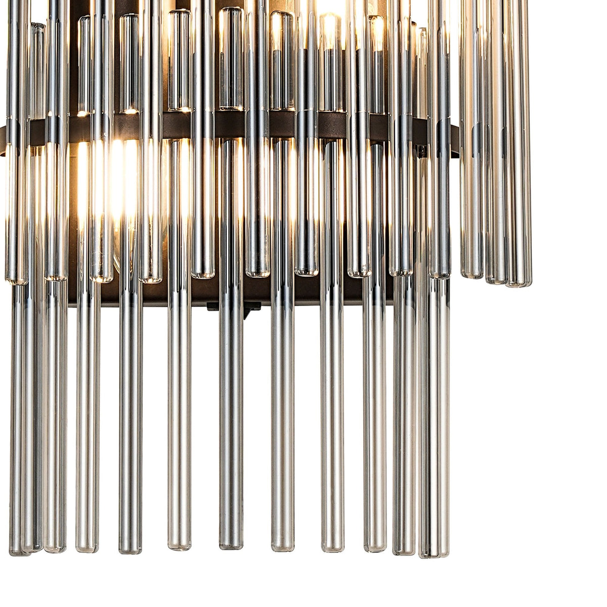 Charleton Wall Light in Brown Oxide with Smoked Glass Rods