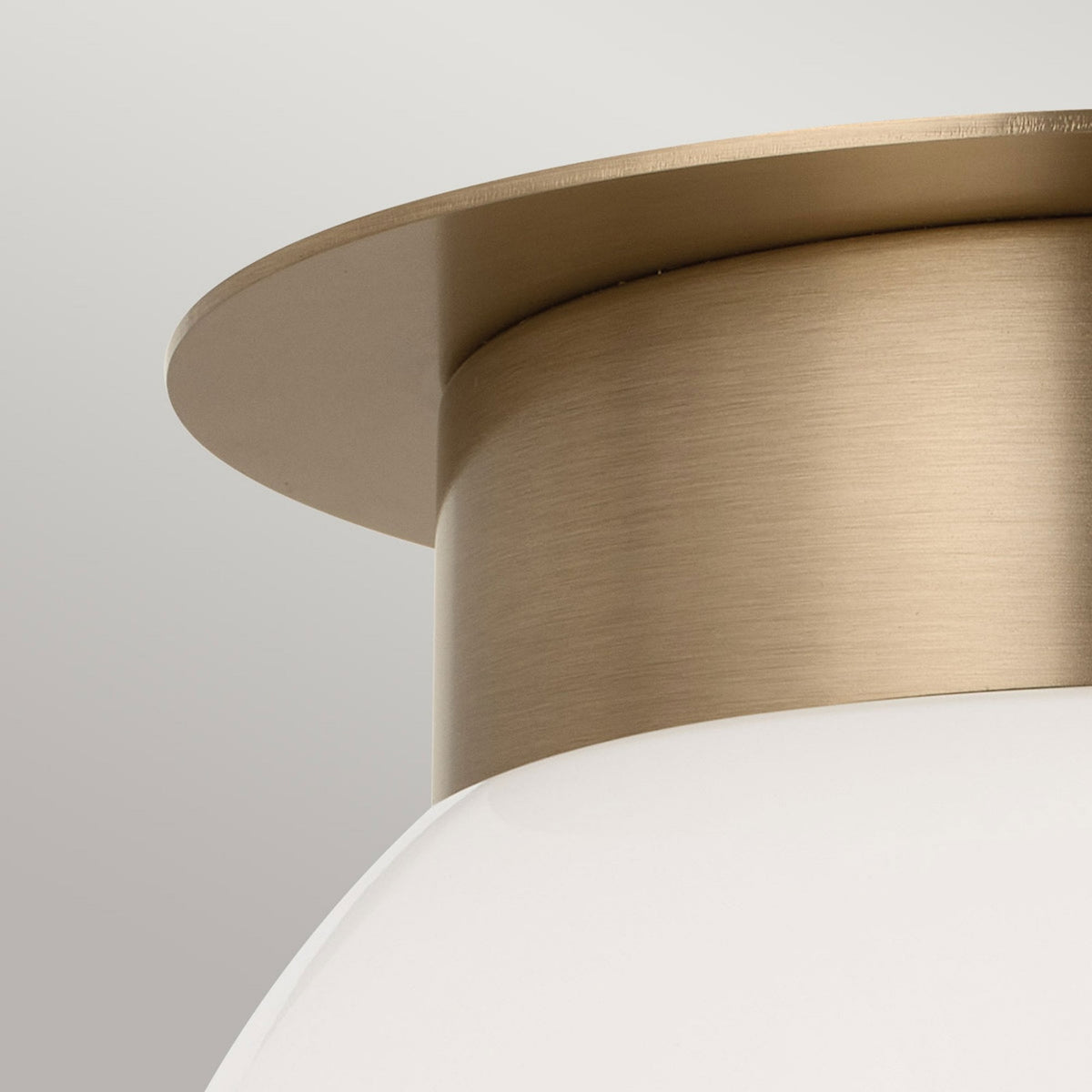 Albers Flush Ceiling Light in Champagne Bronze with Globe Shaped Opal Glass Shade