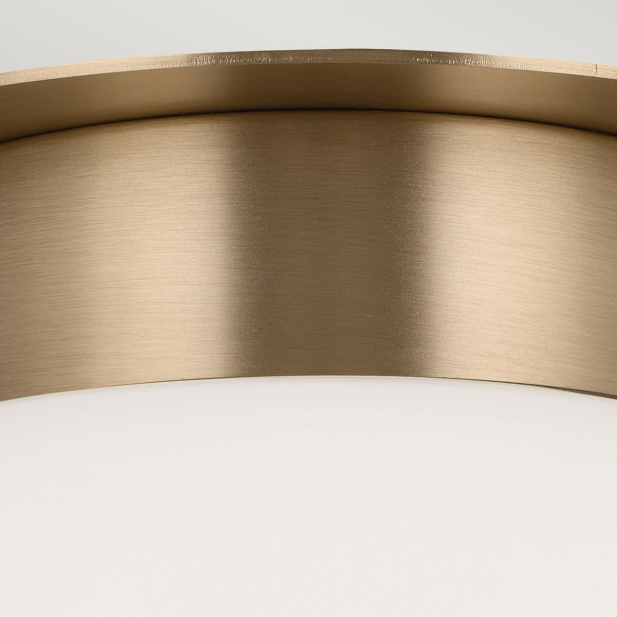 Albers Flush Ceiling Light in Champagne Bronze with Globe Shaped Opal Glass Shade