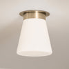 Albers Flush Ceiling Light in Champagne Bronze with Tapered Shaped Opal Glass Shade