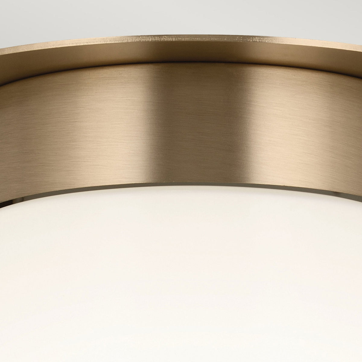 Albers Flush Ceiling Light in Champagne Bronze with Tapered Shaped Opal Glass Shade