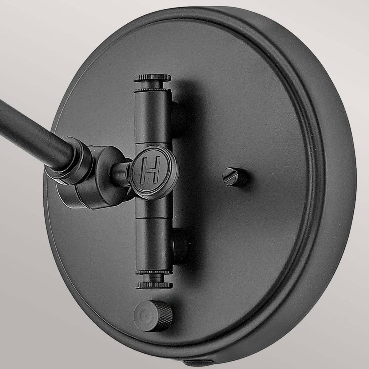 Arti Switched Adjustable Wall Light in Black with Black Rattan Shade