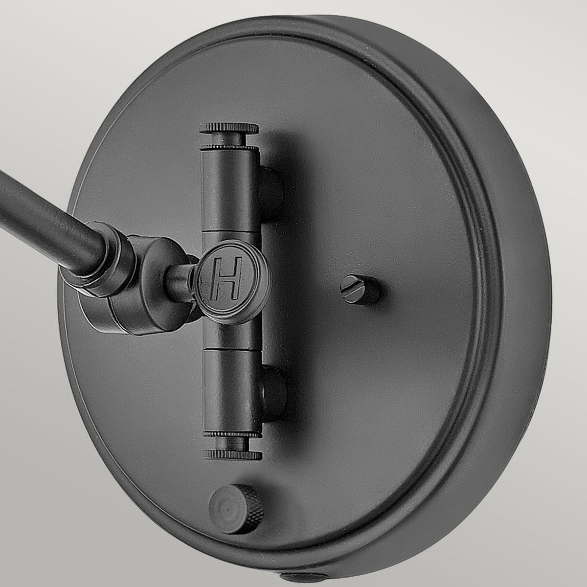 Arti Switched Adjustable Wall Light in Black with Natural Rattan Shade