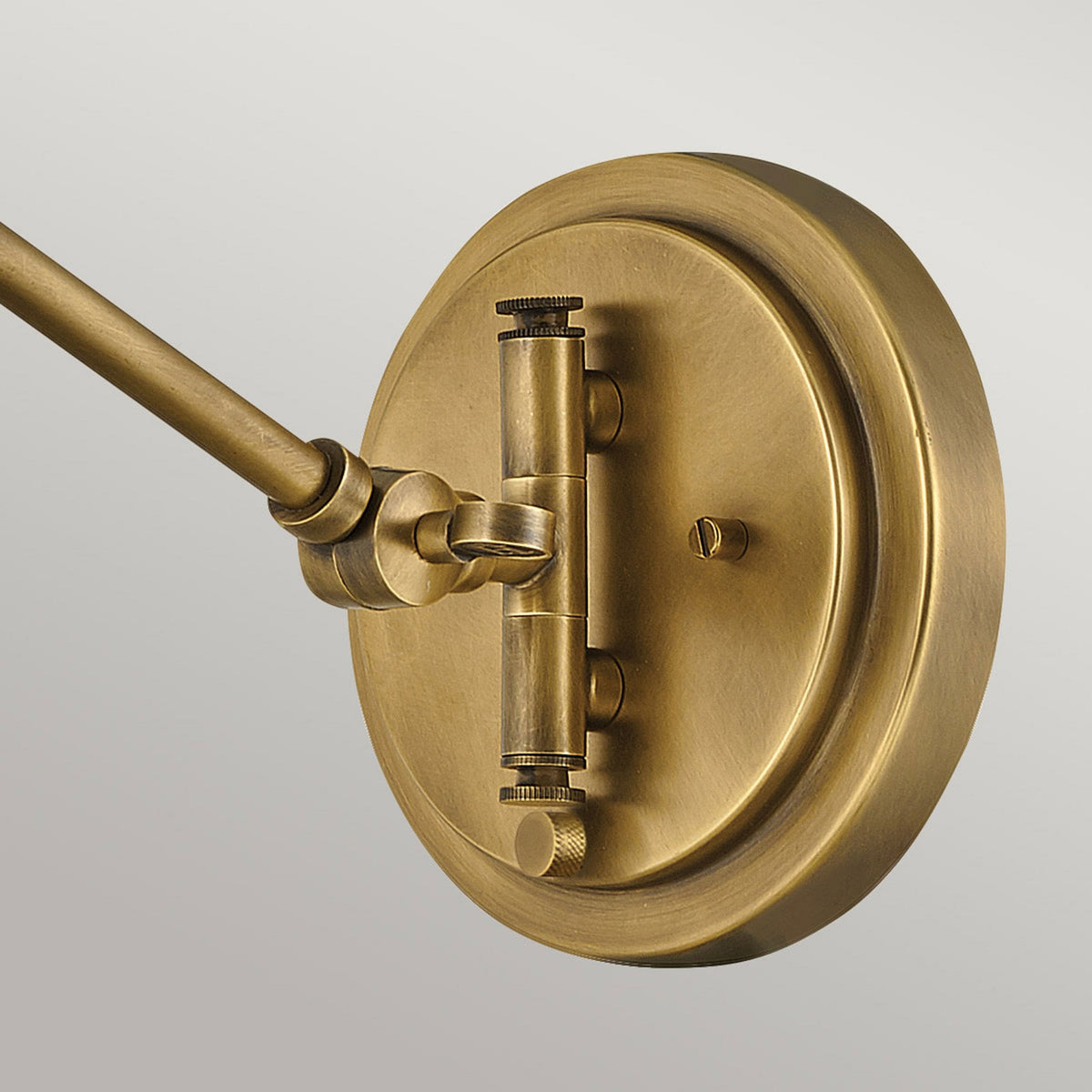 Arti Switched Adjustable Wall Light in Heritage Brass with Natural Rattan Shade