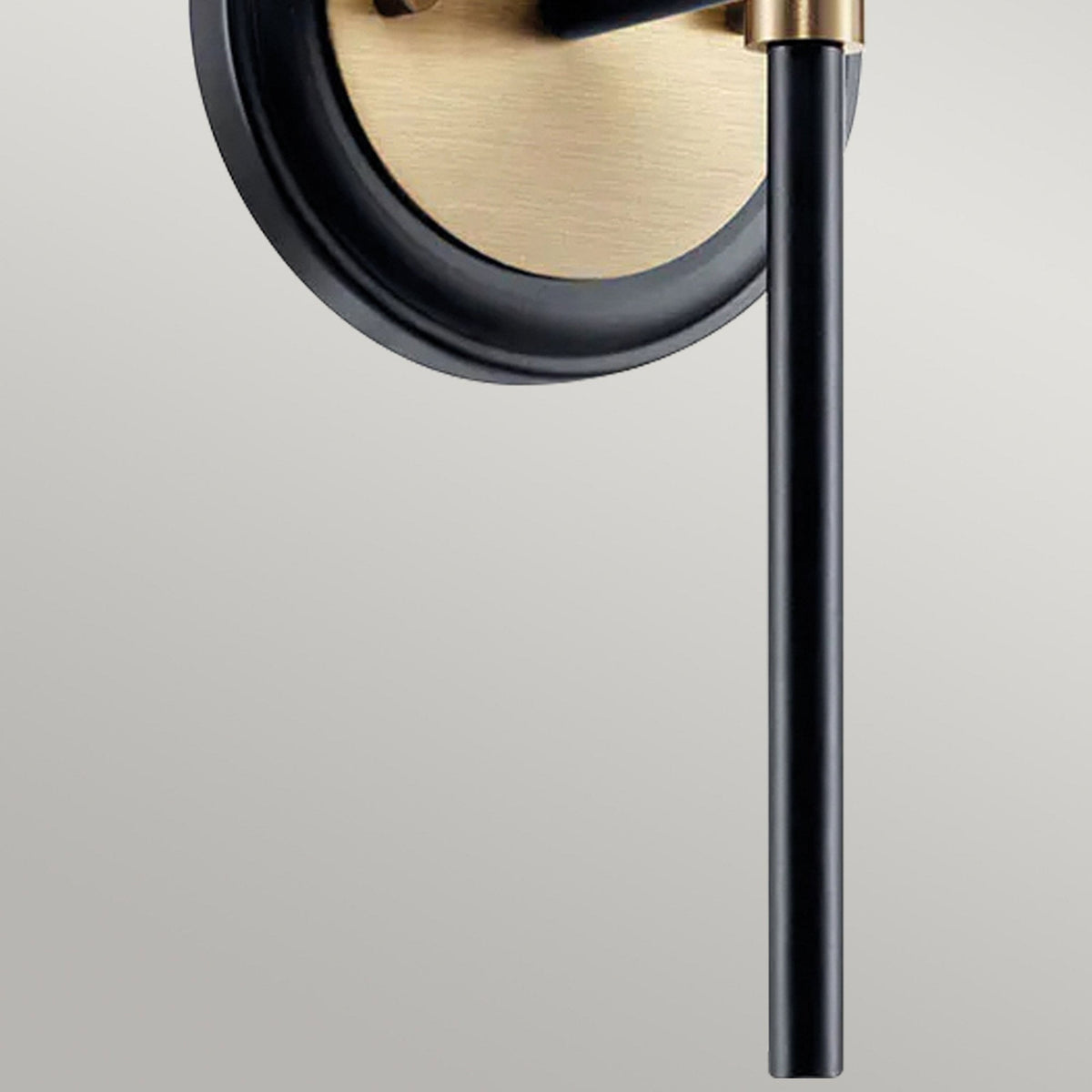 Benno Single IP44 Wall Light in Black & Champagne Bronze with White Opal Glass Diffuser