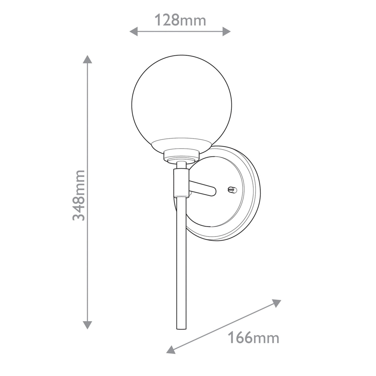 Benno Single IP44 Wall Light in Champagne Bronze with White Opal Glass Diffuser