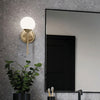 Benno Single IP44 Wall Light in Champagne Bronze with White Opal Glass Diffuser