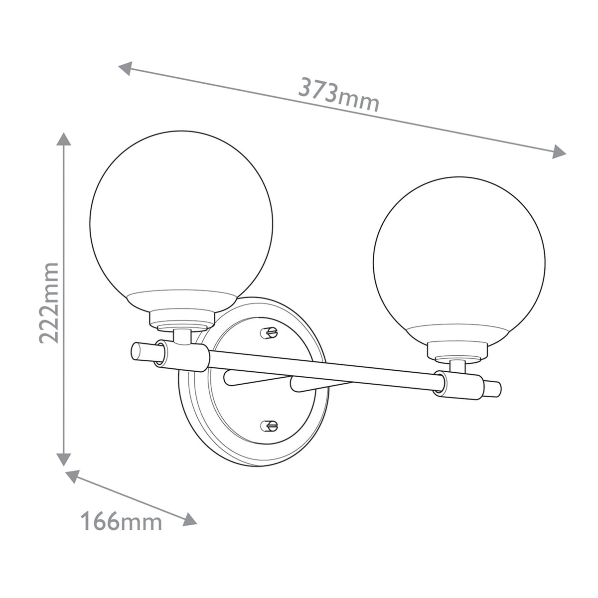 Benno Twin IP44 Wall Light in Black & Champagne Bronze with White Opal Glass Diffusers