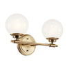 Benno Twin IP44 Wall Light in Champagne Bronze with White Opal Glass Diffusers