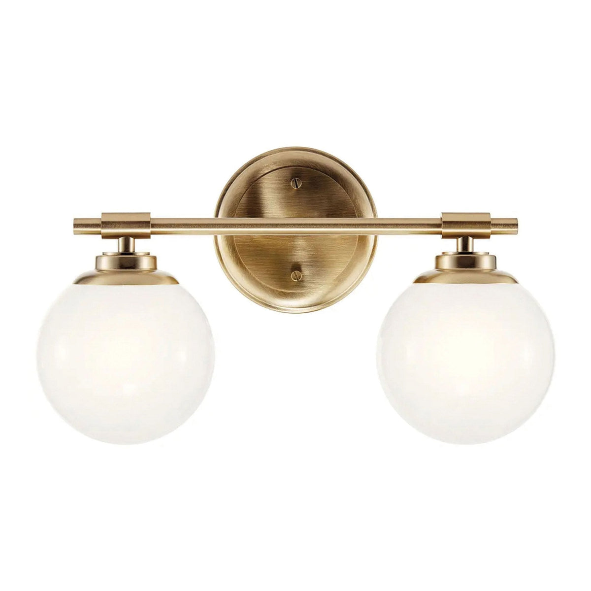 Benno Twin IP44 Wall Light in Champagne Bronze with White Opal Glass Diffusers