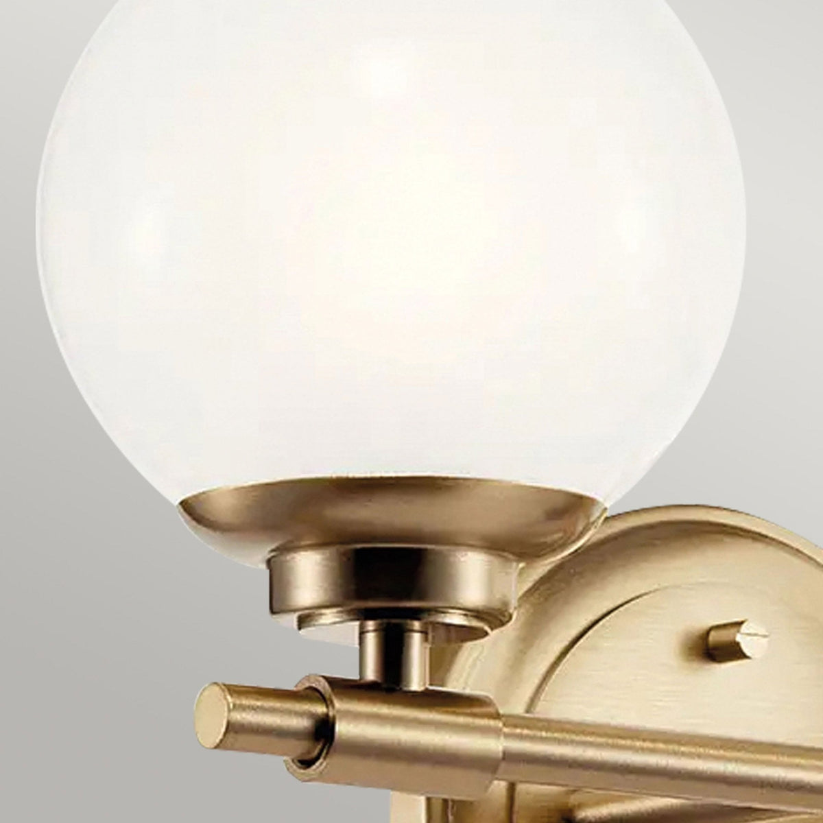 Benno Twin IP44 Wall Light in Champagne Bronze with White Opal Glass Diffusers