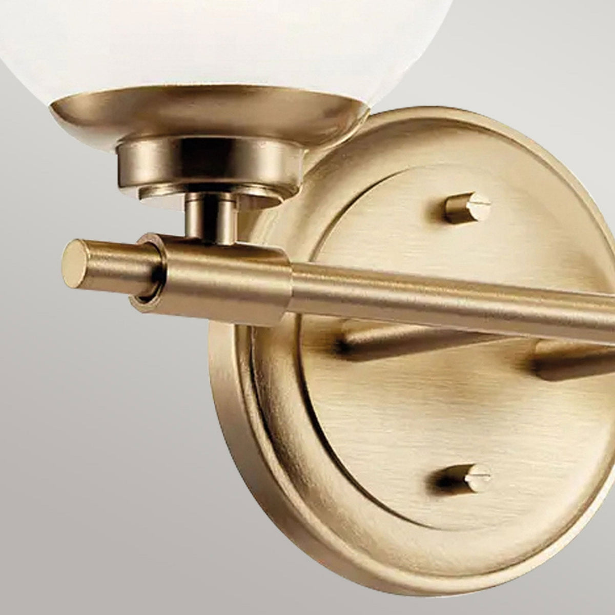 Benno Twin IP44 Wall Light in Champagne Bronze with White Opal Glass Diffusers