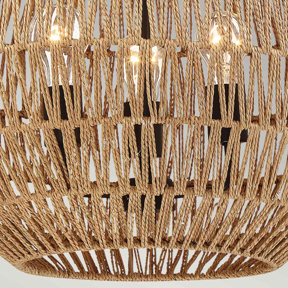 Casablanca Pendant in Palladian Bronze with Natural Paper Rope Shade