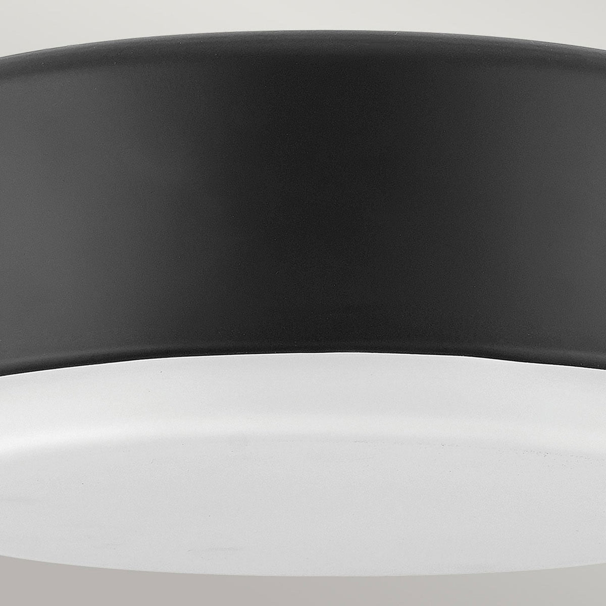 Cedric Small Flush Mount Ceiling Light in Black with Etched Opal Glass Diffuser