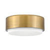 Cedric Small Flush Mount Ceiling Light in Lacquered Brass with Etched Opal Glass Diffuser