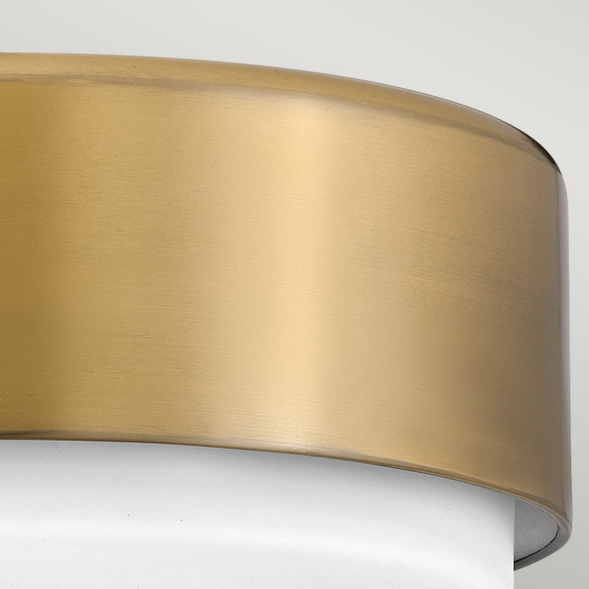 Cedric Small Flush Mount Ceiling Light in Lacquered Brass with Etched Opal Glass Diffuser