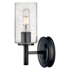 Collier Single Wall Light in Black Oxide with Clear Seeded Glass Shade