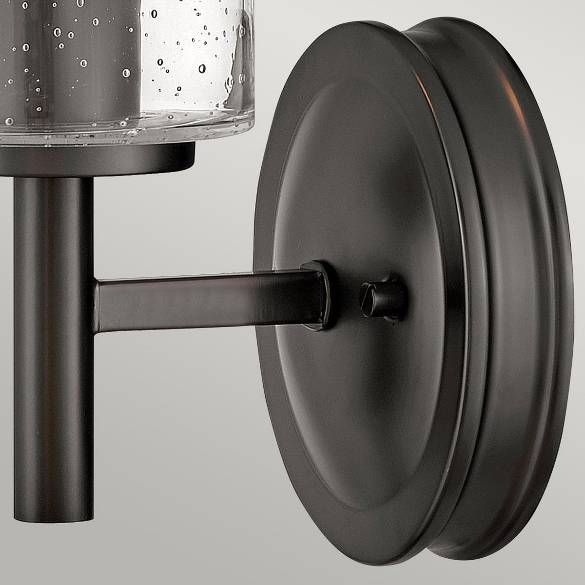 Collier Single Wall Light in Black Oxide with Clear Seeded Glass Shade