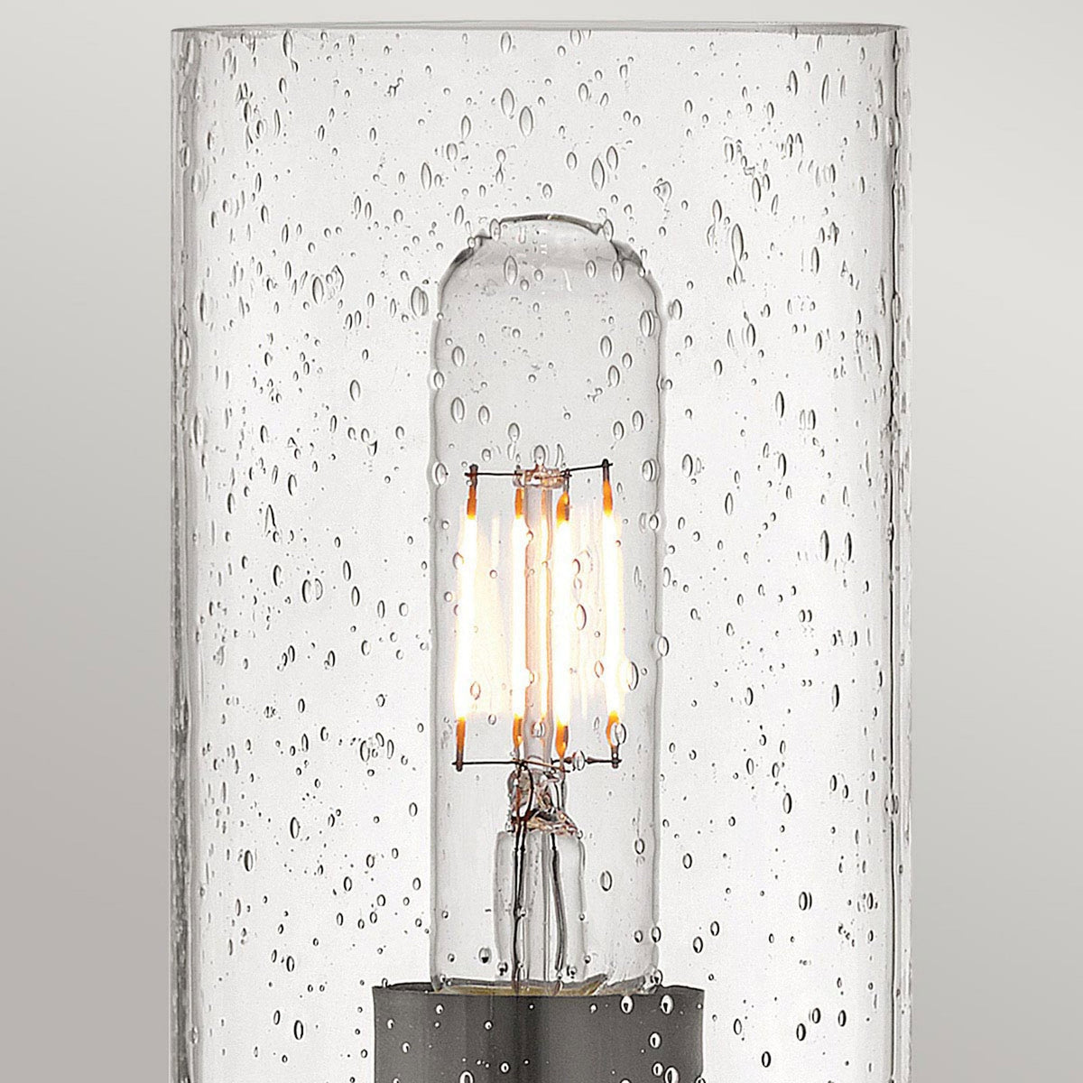 Collier Single Wall Light in Black Oxide with Clear Seeded Glass Shade