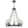 Collier Five Light Chandelier in Black Oxide with Clear Seeded Glass Shades