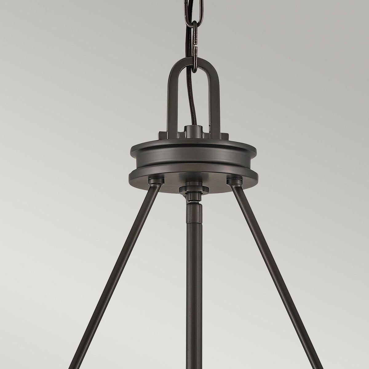 Collier Five Light Chandelier in Black Oxide with Clear Seeded Glass Shades