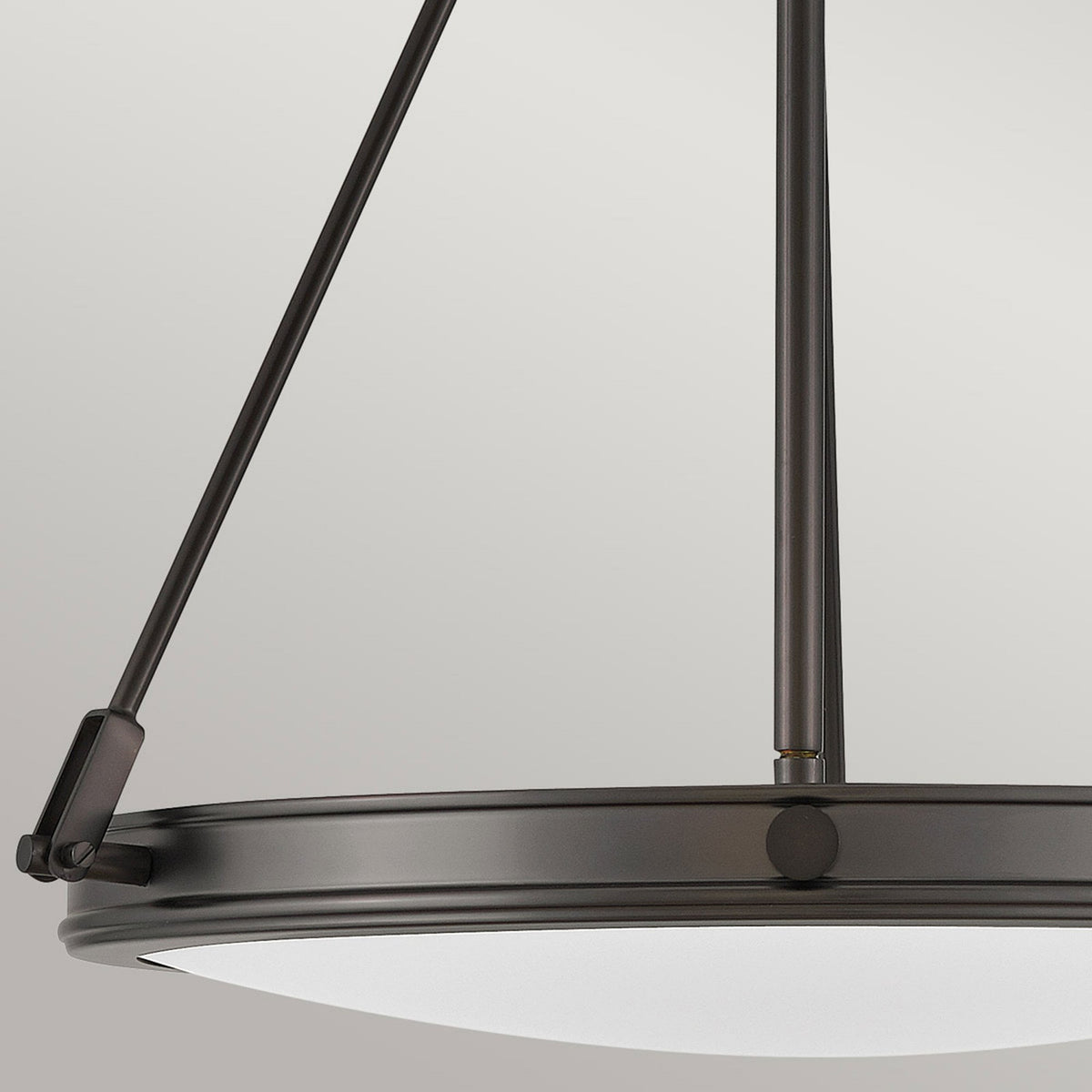 Collier Pendant in Black Oxide with Opal Glass Diffuser