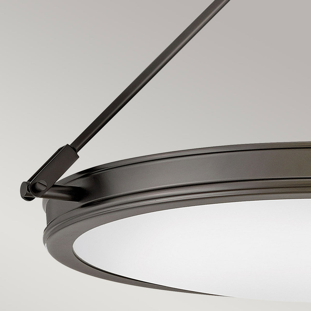 Collier Medium Semi-Flush Ceiling Light in Black Oxide with Opal Glass Diffuser
