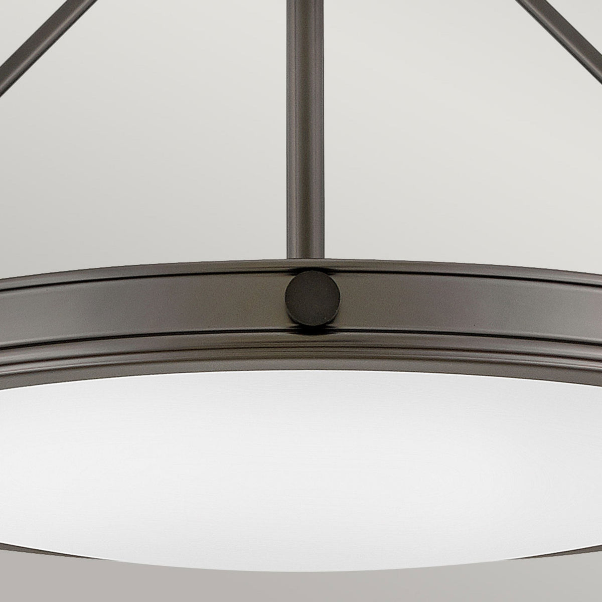 Collier Medium Semi-Flush Ceiling Light in Black Oxide with Opal Glass Diffuser