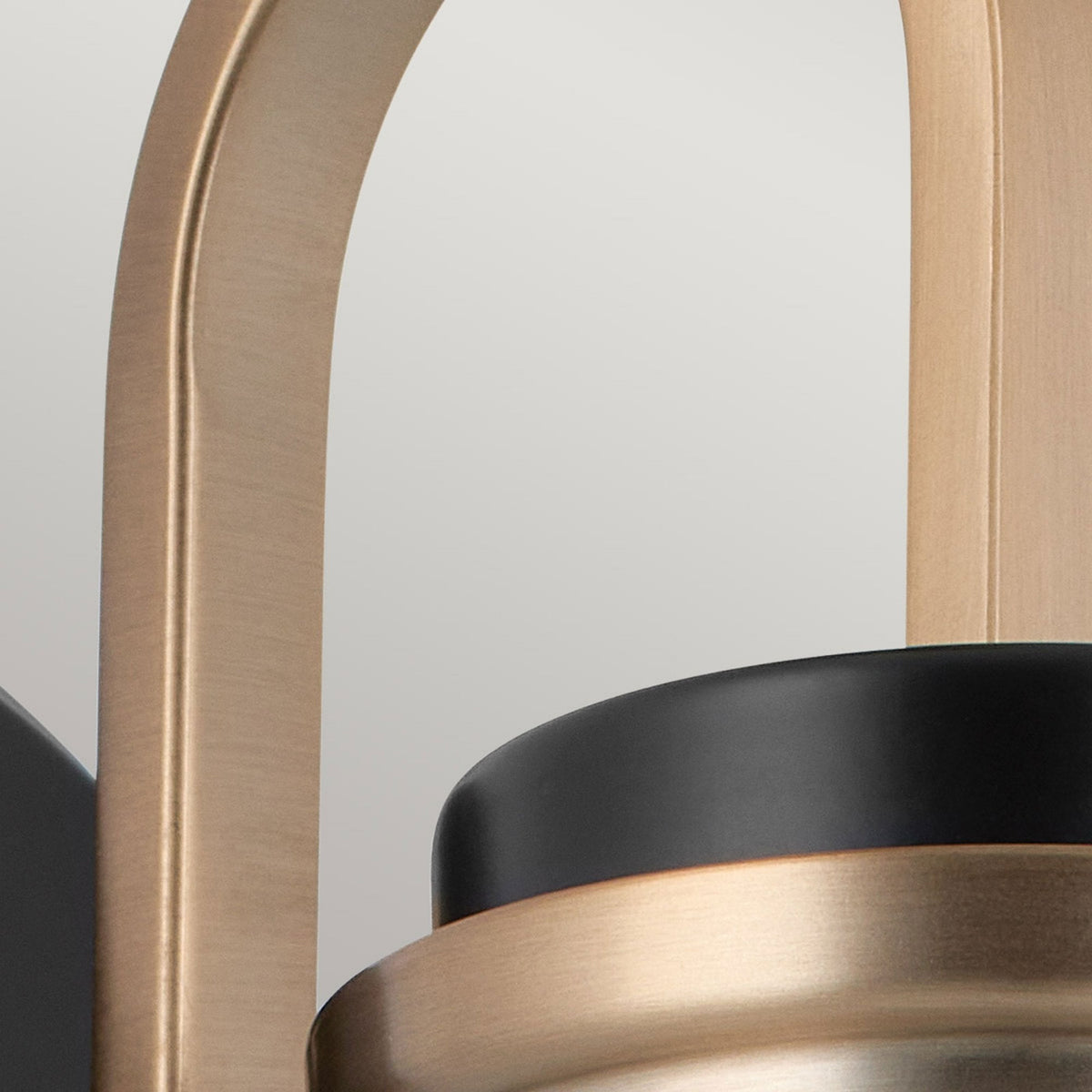 Farum IP44 Wall Light in Black & Champagne Bronze with Opal Glass Diffuser