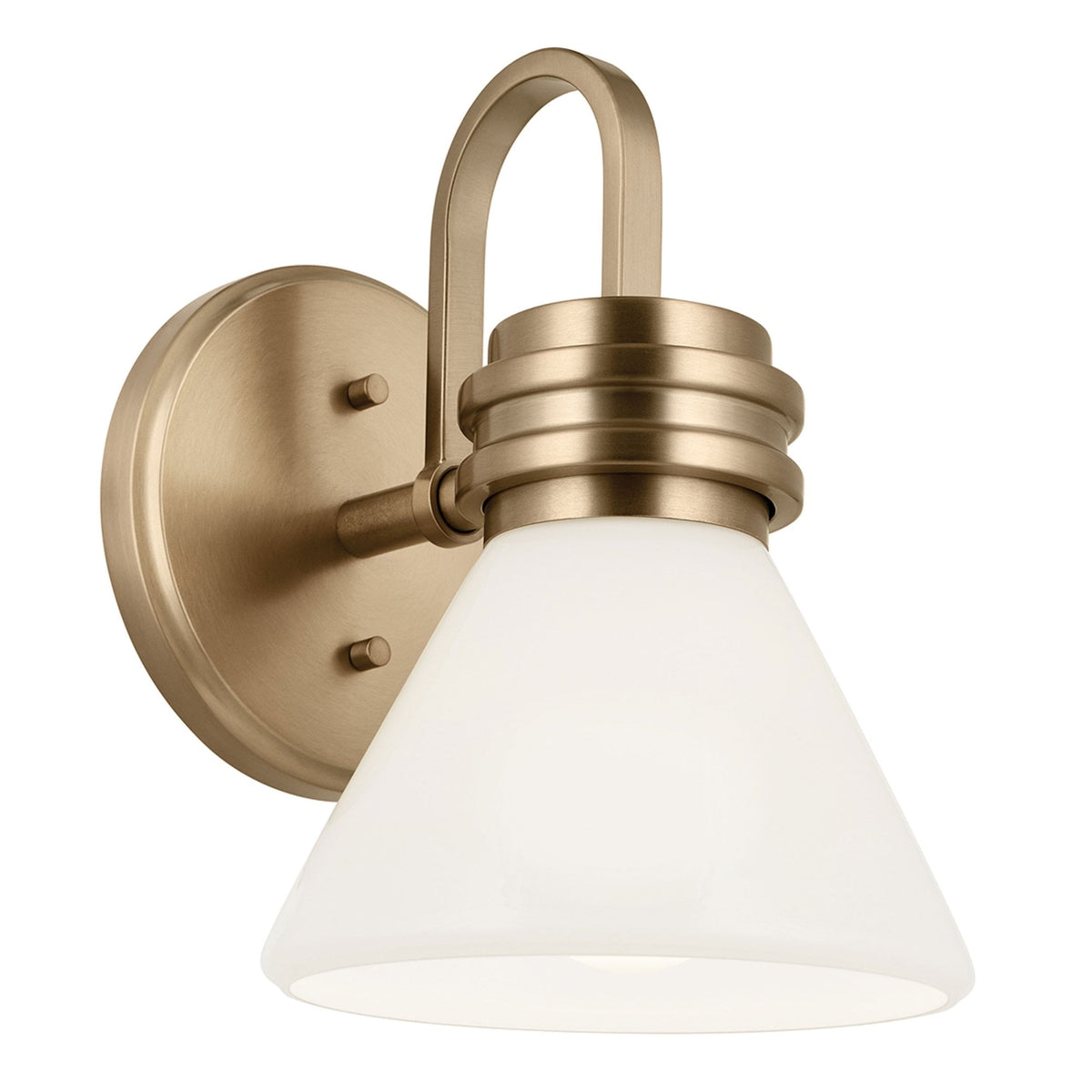 Farum IP44 Wall Light in Champagne Bronze with Opal Glass Diffuser