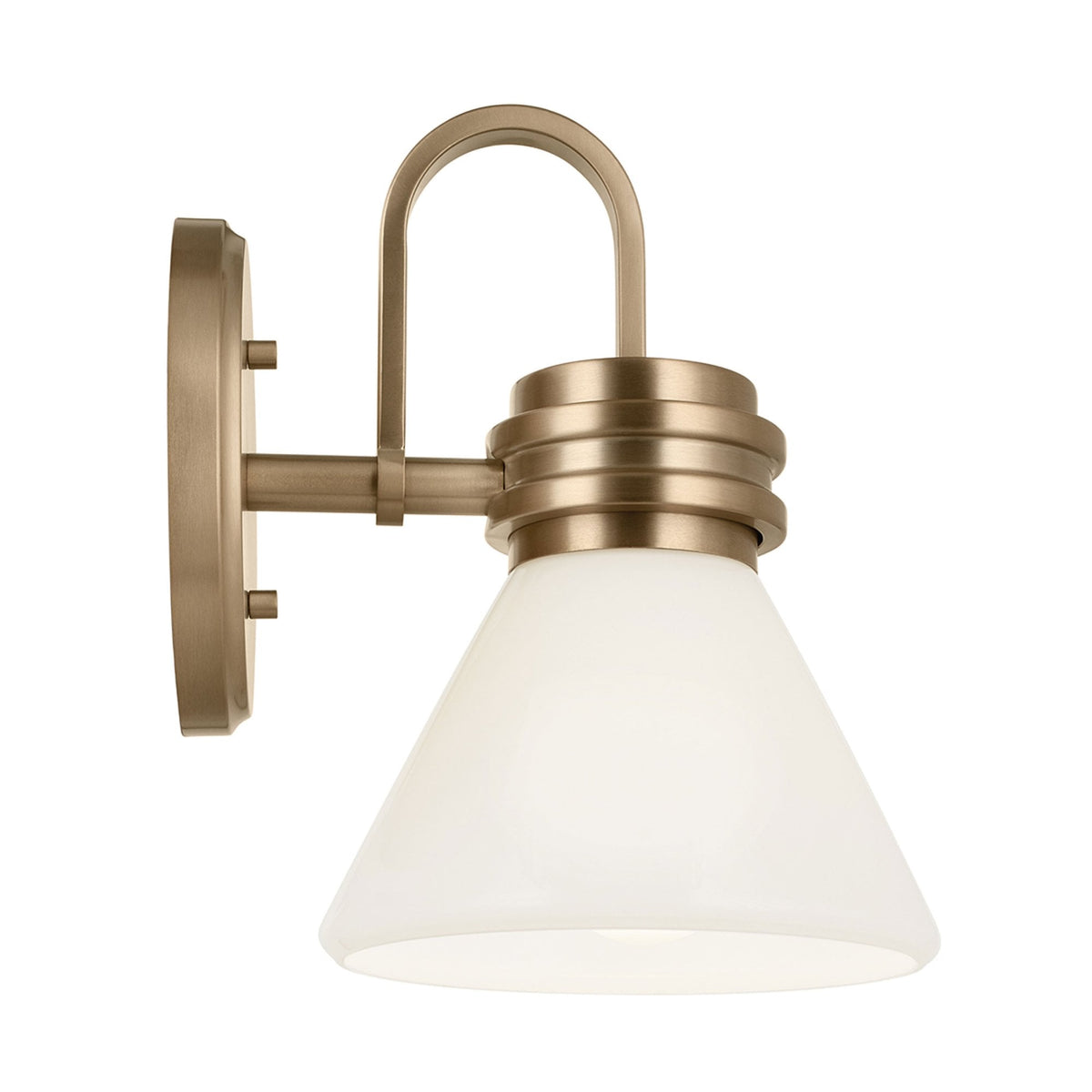 Farum IP44 Wall Light in Champagne Bronze with Opal Glass Diffuser