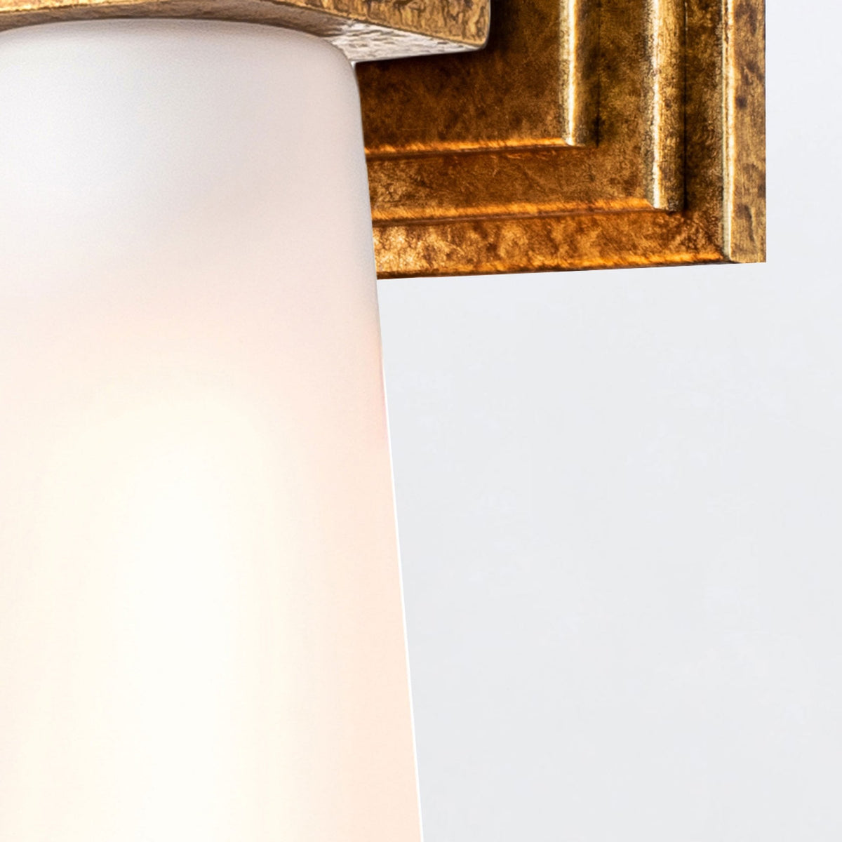 Kristy Single Wall Light in Distressed Gold with Opal Glass Diffuser