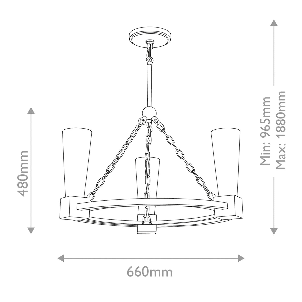Kristy Three Lamp Chandelier in Distressed Gold with Opal Glass Diffusers