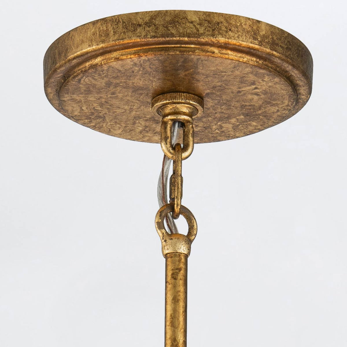 Kristy Four Lamp Chandelier in Distressed Gold with Opal Glass Diffusers