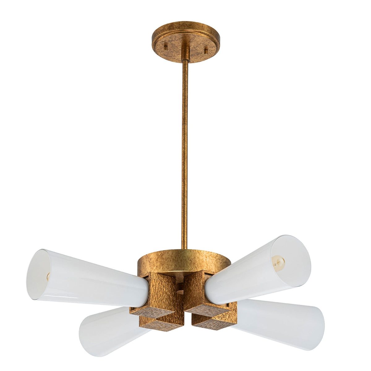 Kristy Flush Semi Flush or Pendant Fitting in Distressed Gold with Opal Glass Diffusers