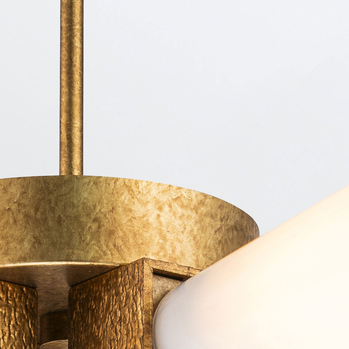 Kristy Flush Semi Flush or Pendant Fitting in Distressed Gold with Opal Glass Diffusers