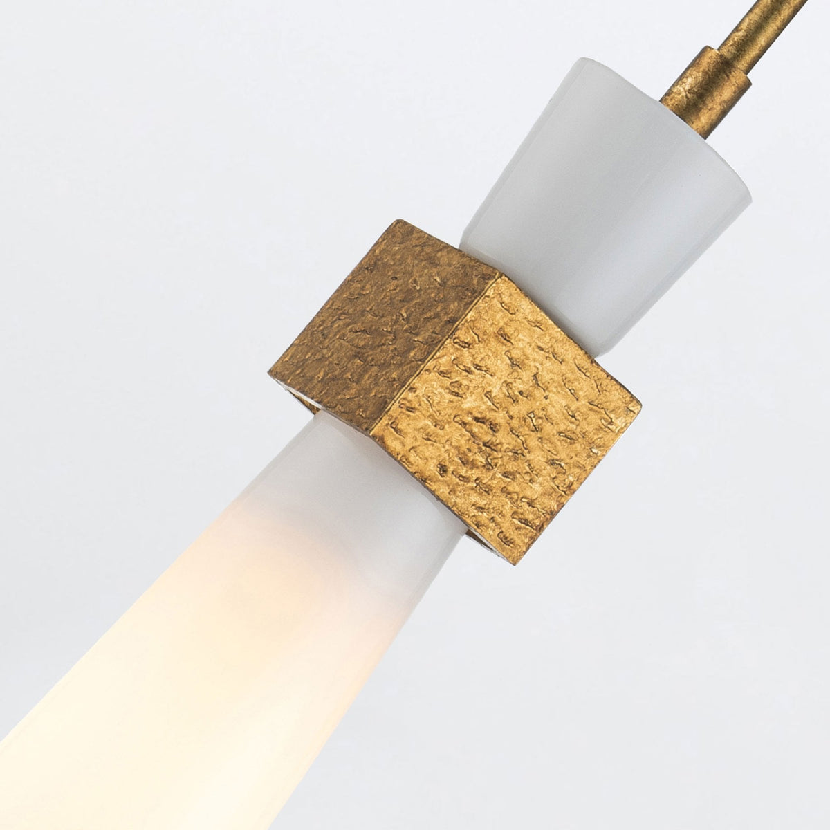 Kristy Mini Pendant in Distressed Gold with Opal Glass Diffuser