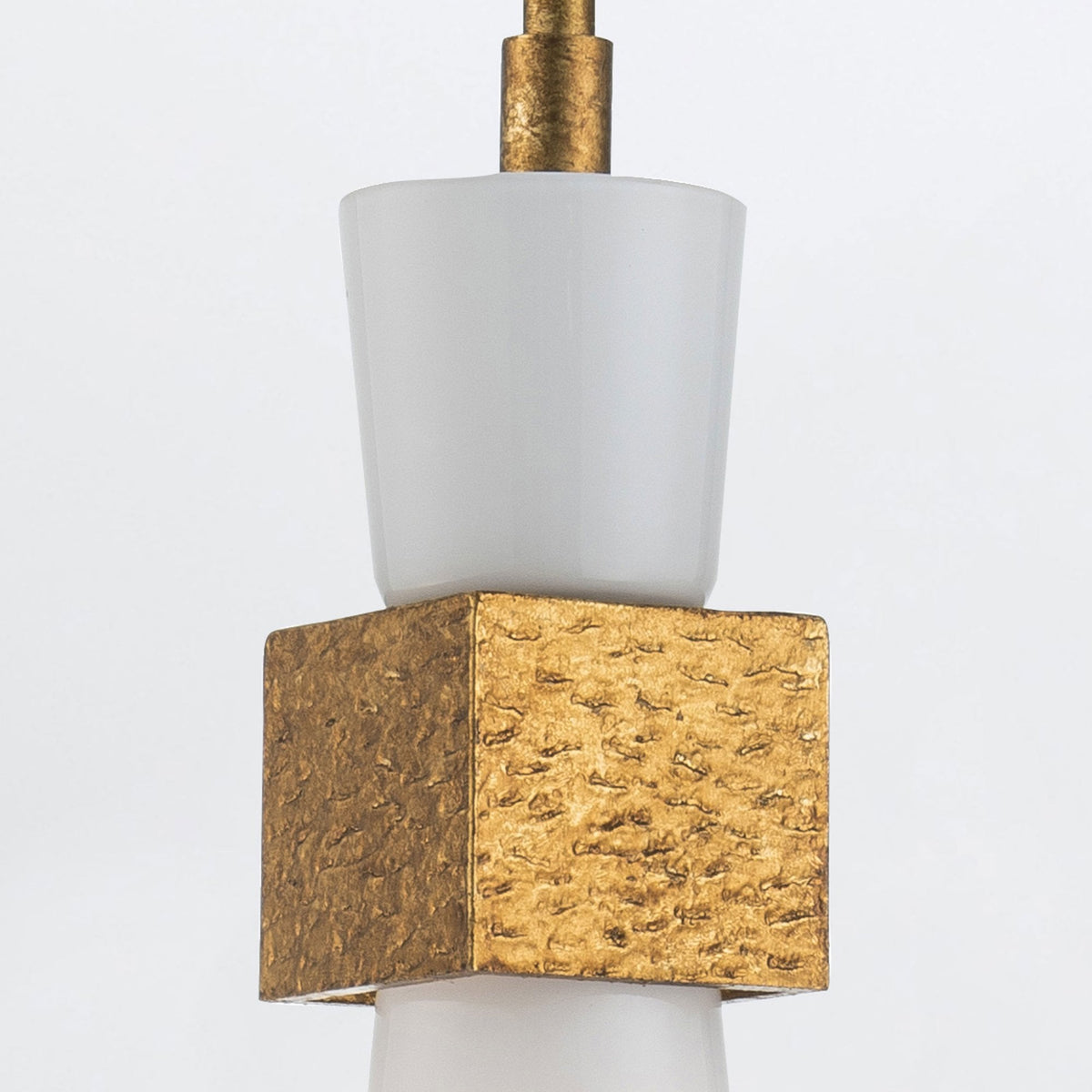 Kristy Mini Pendant in Distressed Gold with Opal Glass Diffuser