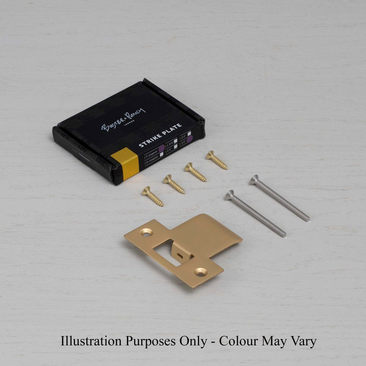 T Shaped Strike Plate in Black for 75mm Doors