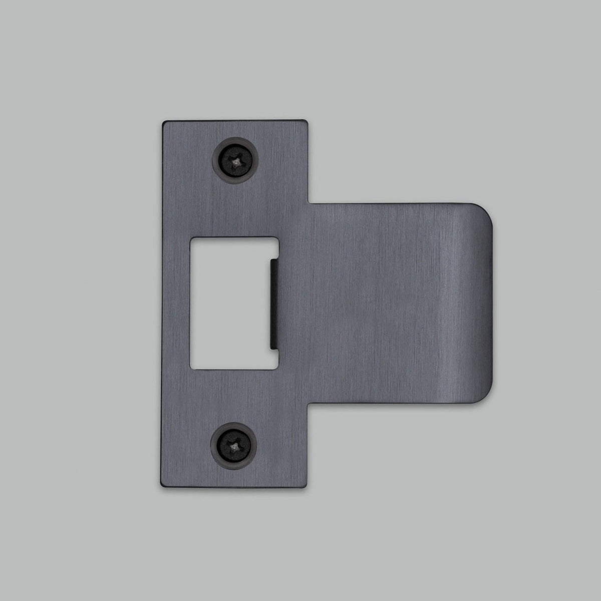 T Shaped Strike Plate in Gun Metal Grey for 75mm Doors