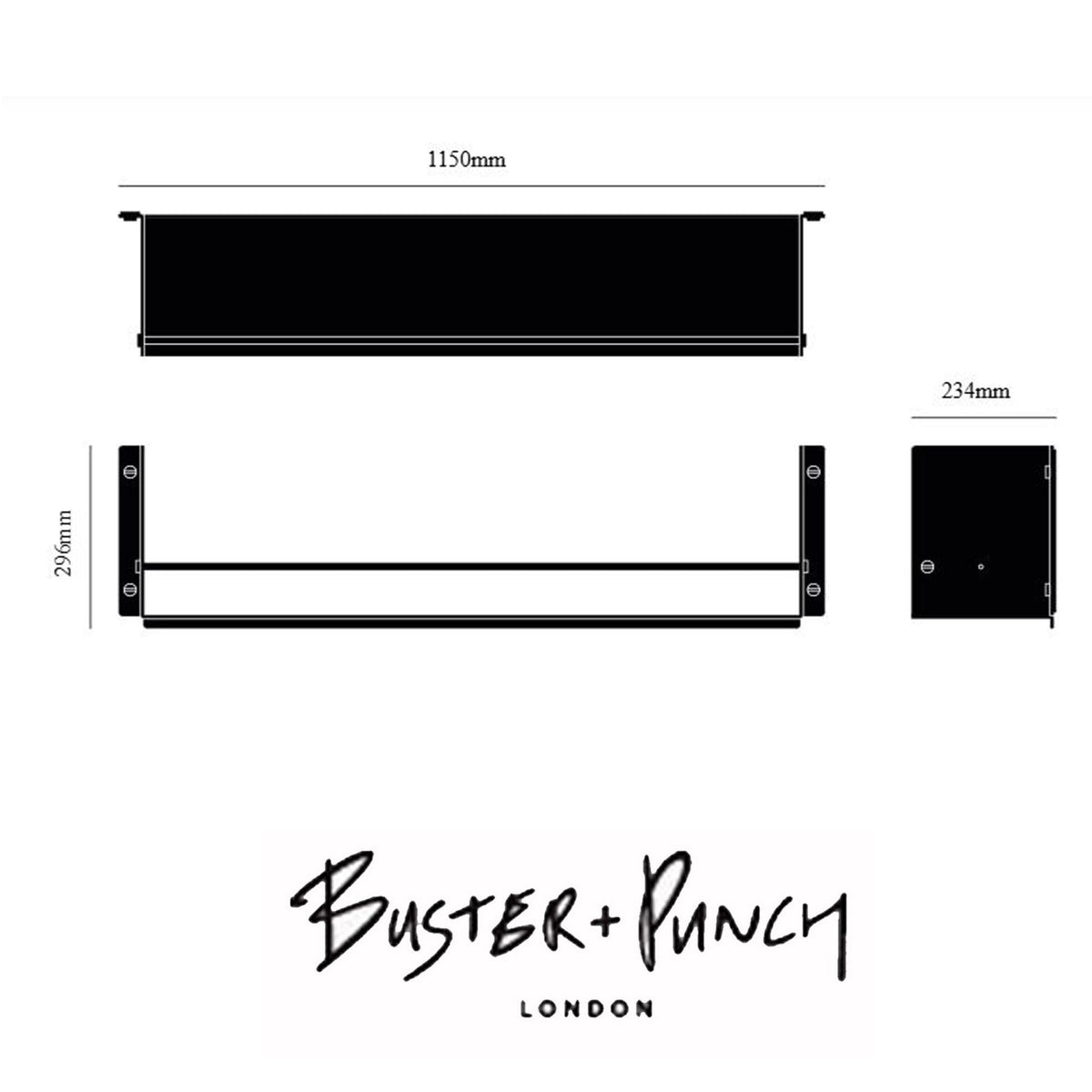 Girder Kitchen Shelf in Stone & Brass