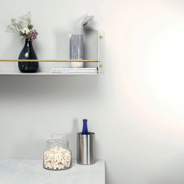 Girder Kitchen Shelf in Stone & Brass