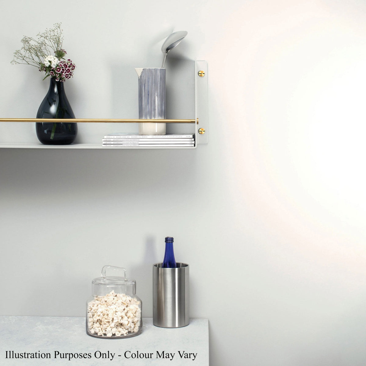 Girder Kitchen Shelf in Stone & Steel