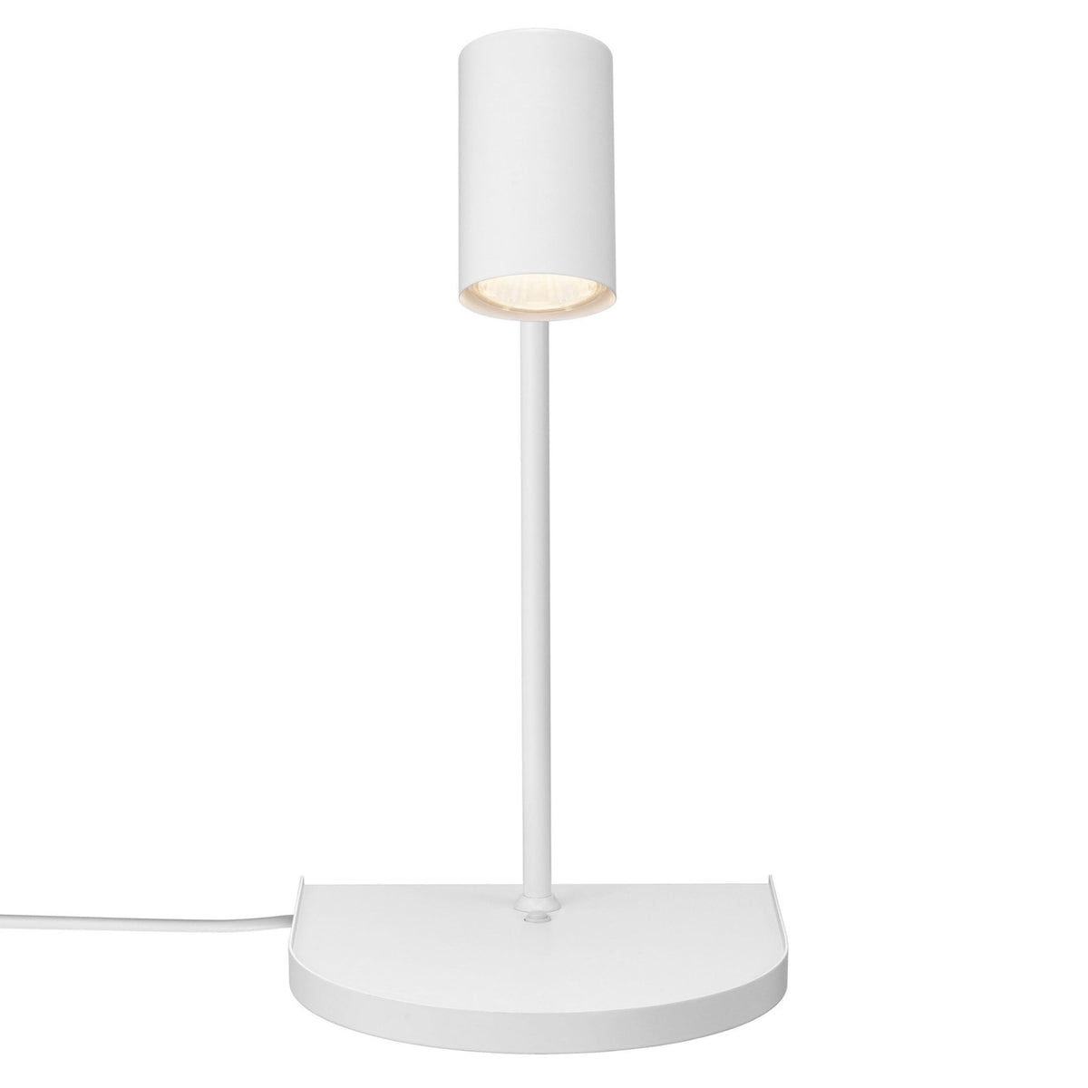 Cody Plugged Adjustable Wall Mounted Lamp In White With Shelf