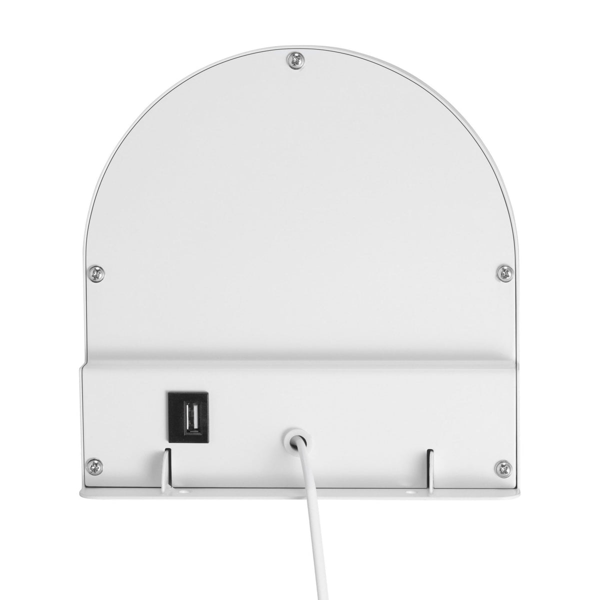 Cody Plugged Adjustable Wall Mounted Lamp In White With Shelf