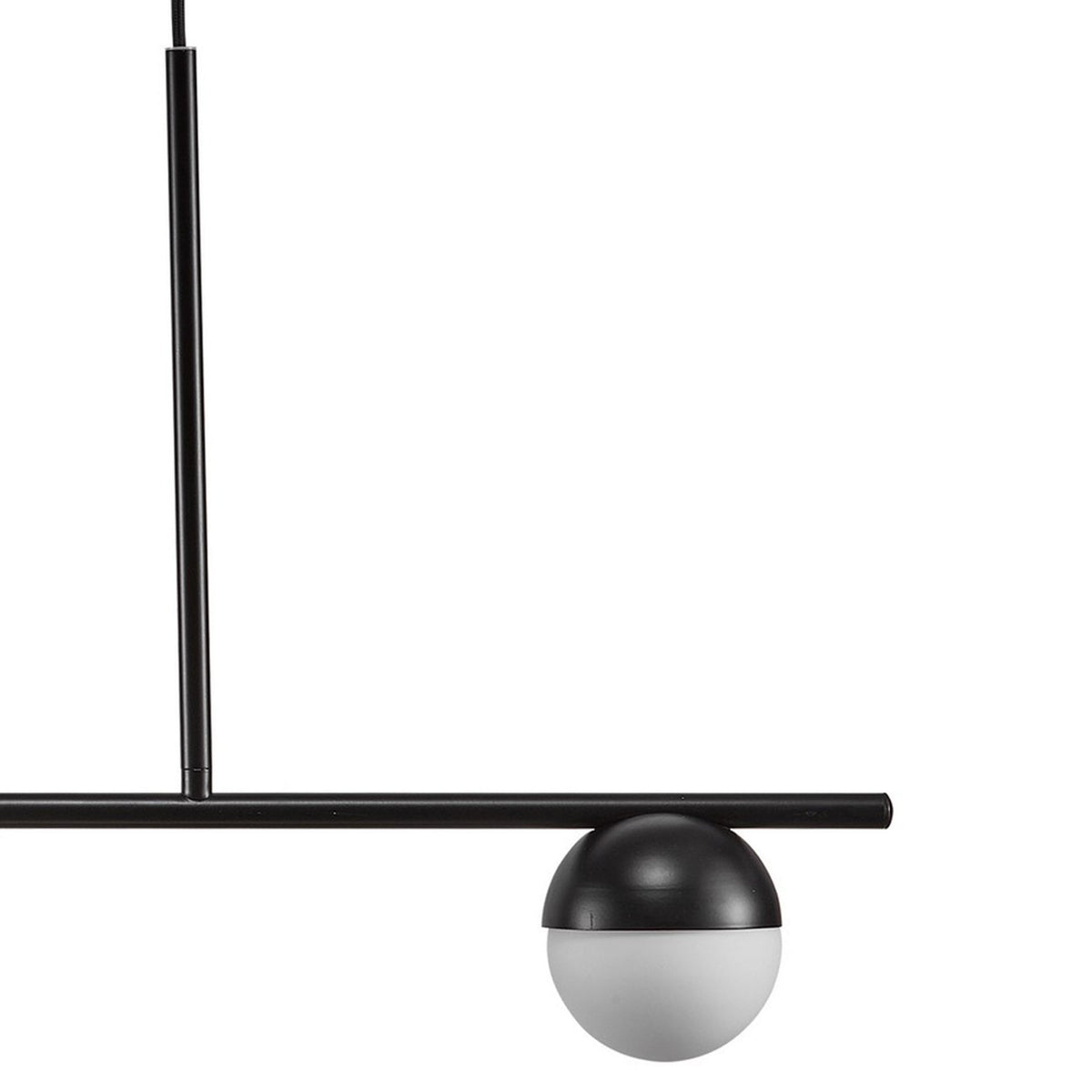 Contina 3 Light Linear Pendant in Black with Opal Glass
