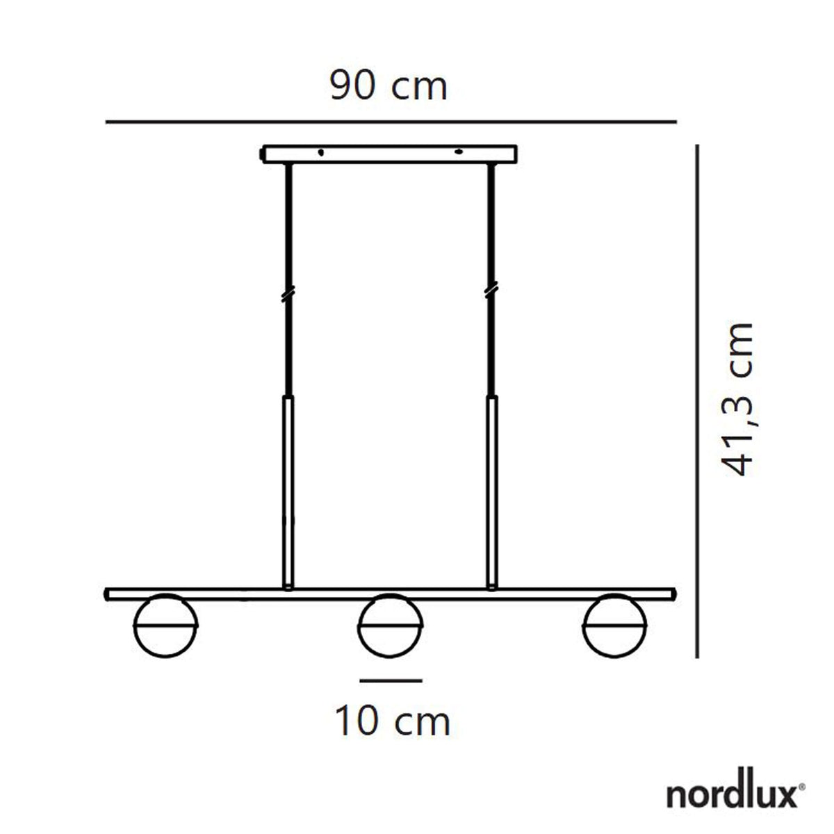 Contina 3 Light Linear Pendant in Black with Opal Glass