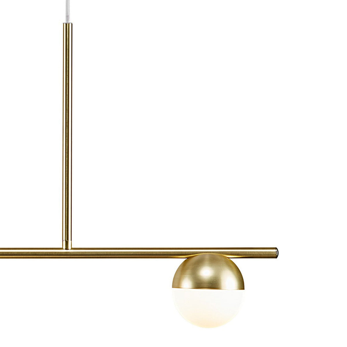 Contina 3 Light Linear Pendant in Brass with Opal Glass