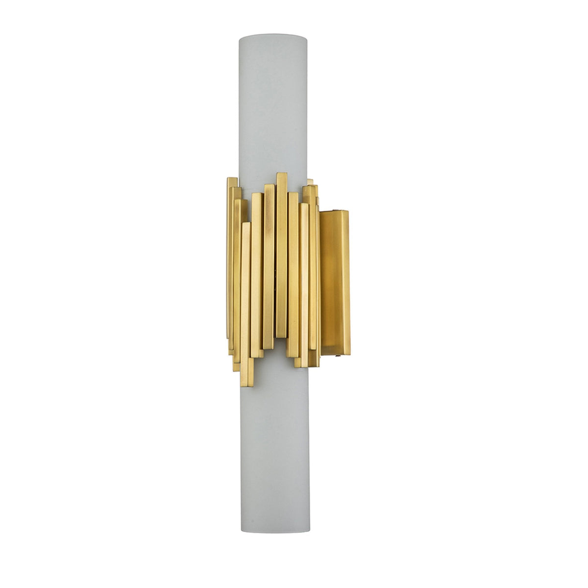 Marvele IP44 Up and Down Wall Light in Aged Brass with Opal Glass Diffusers